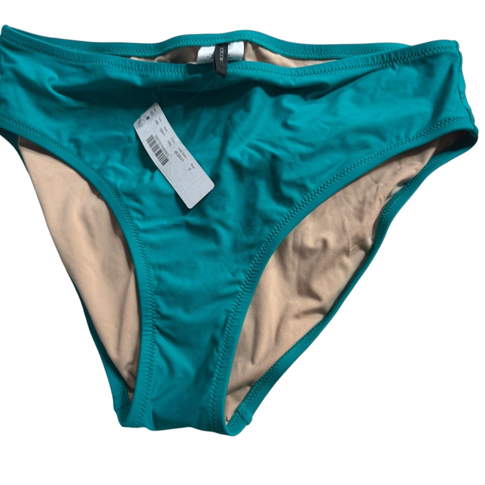 J. Crew green teal high rise bikini bottoms, Small